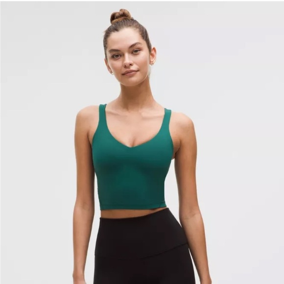 Lululemon Align Tank Top Light Support A B Cup Yoga Cropped Green Jasper 4 NEW - Picture 1 of 6